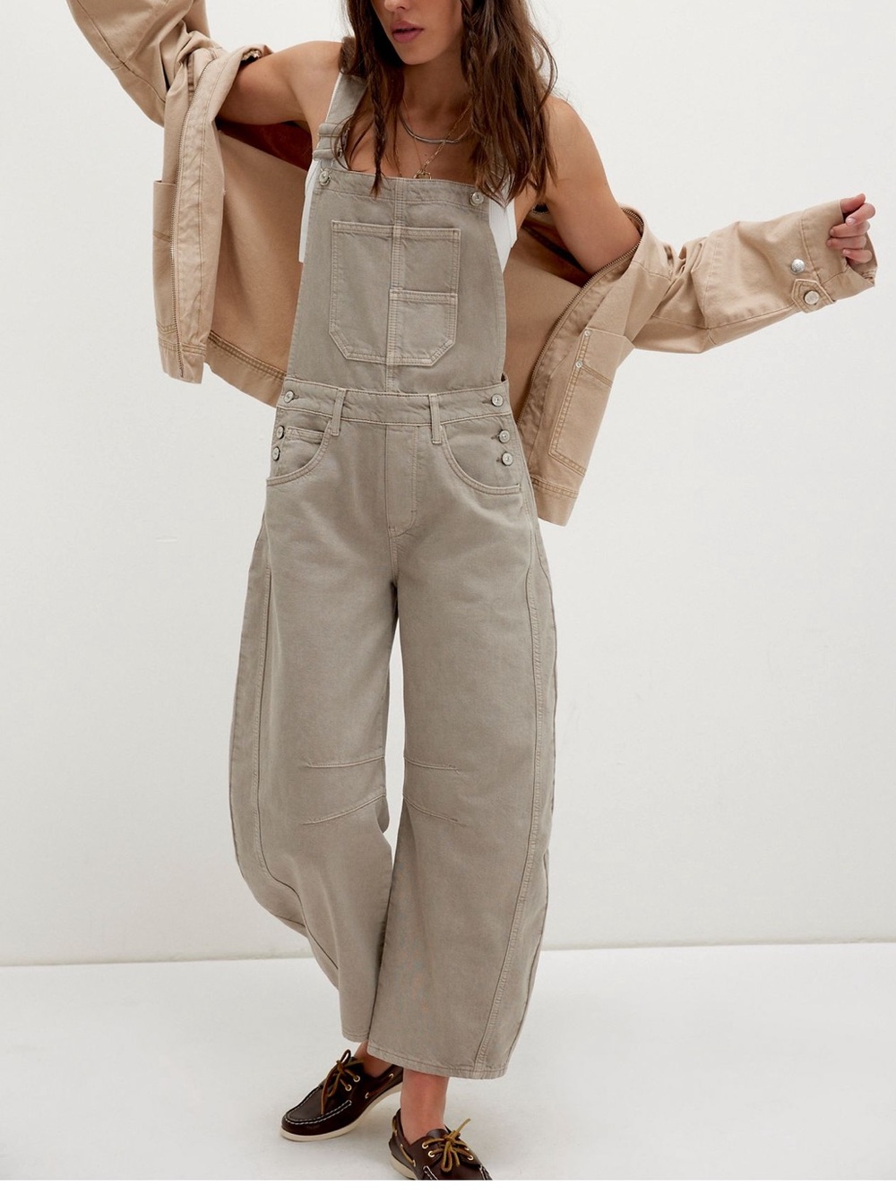 We The Free good luck barrel S Olive-Tone Utility Overalls